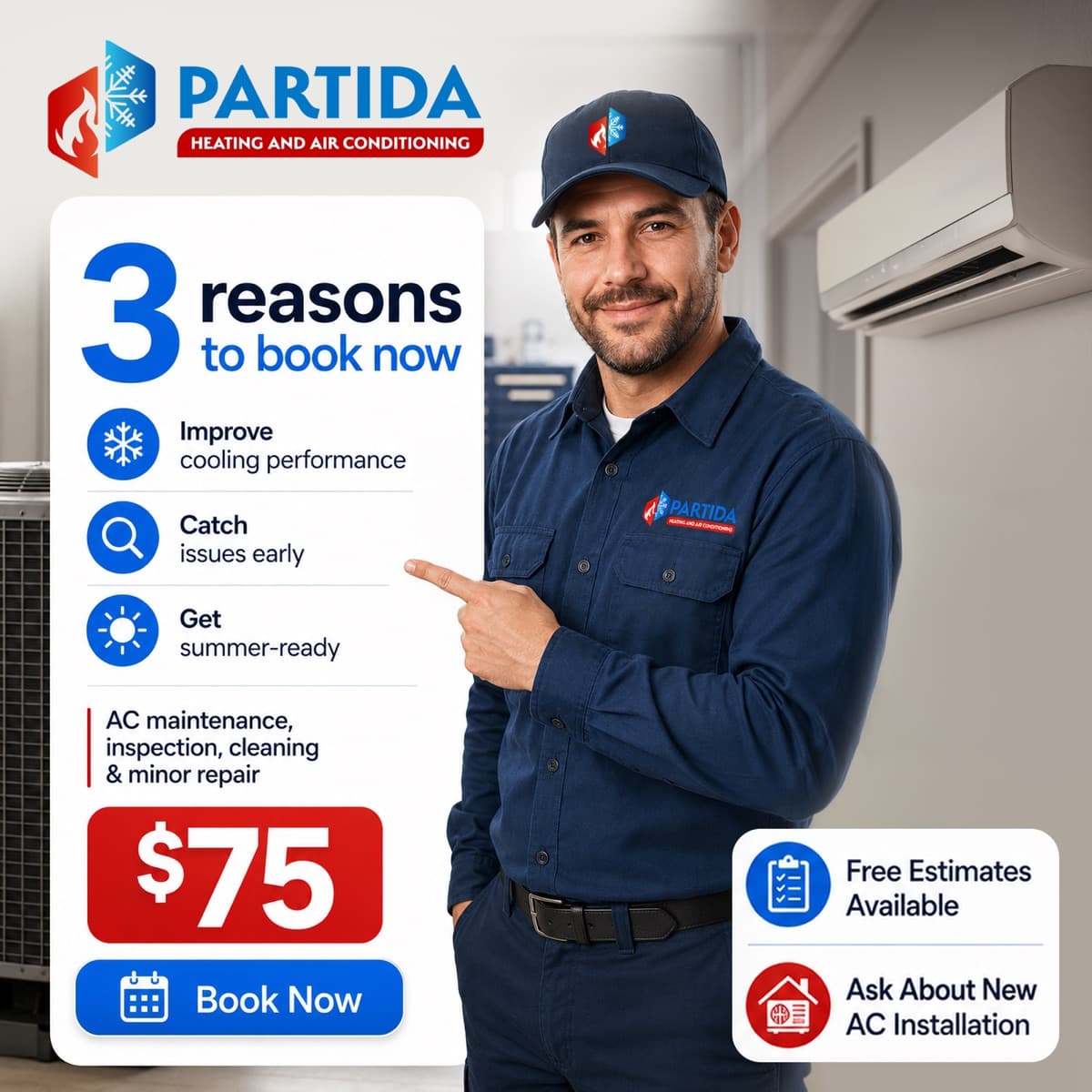 Partida Heating and Cooling - HVAC 3 reasons to book