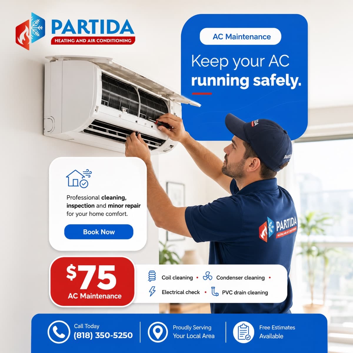 Partida Heating and Cooling - HVAC keep AC running safely