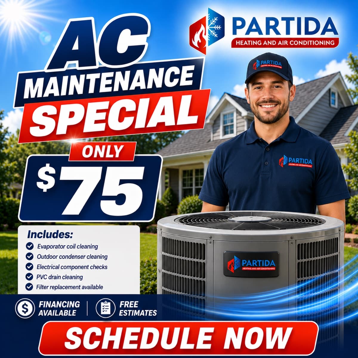 Partida Heating and Cooling - HVAC maintenance special